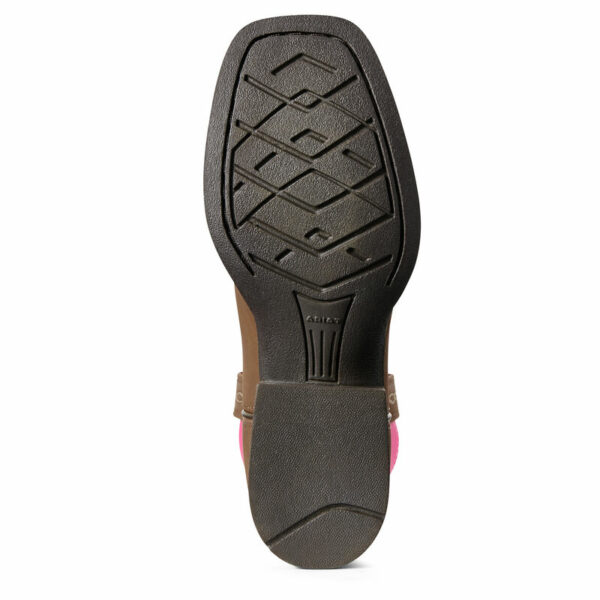 KIDS JR CHAMP WESTERN BOOT IN BROWN/DRAGON FRUIT BY ARIAT - Image 4