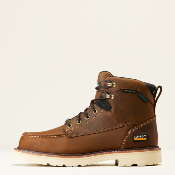 MEN'S LIFT 6" H2O (WATERPROOF) CARBON TOE LACED WORK BOOT IN DISTRESSED BROWN BY ARIAT - Image 4